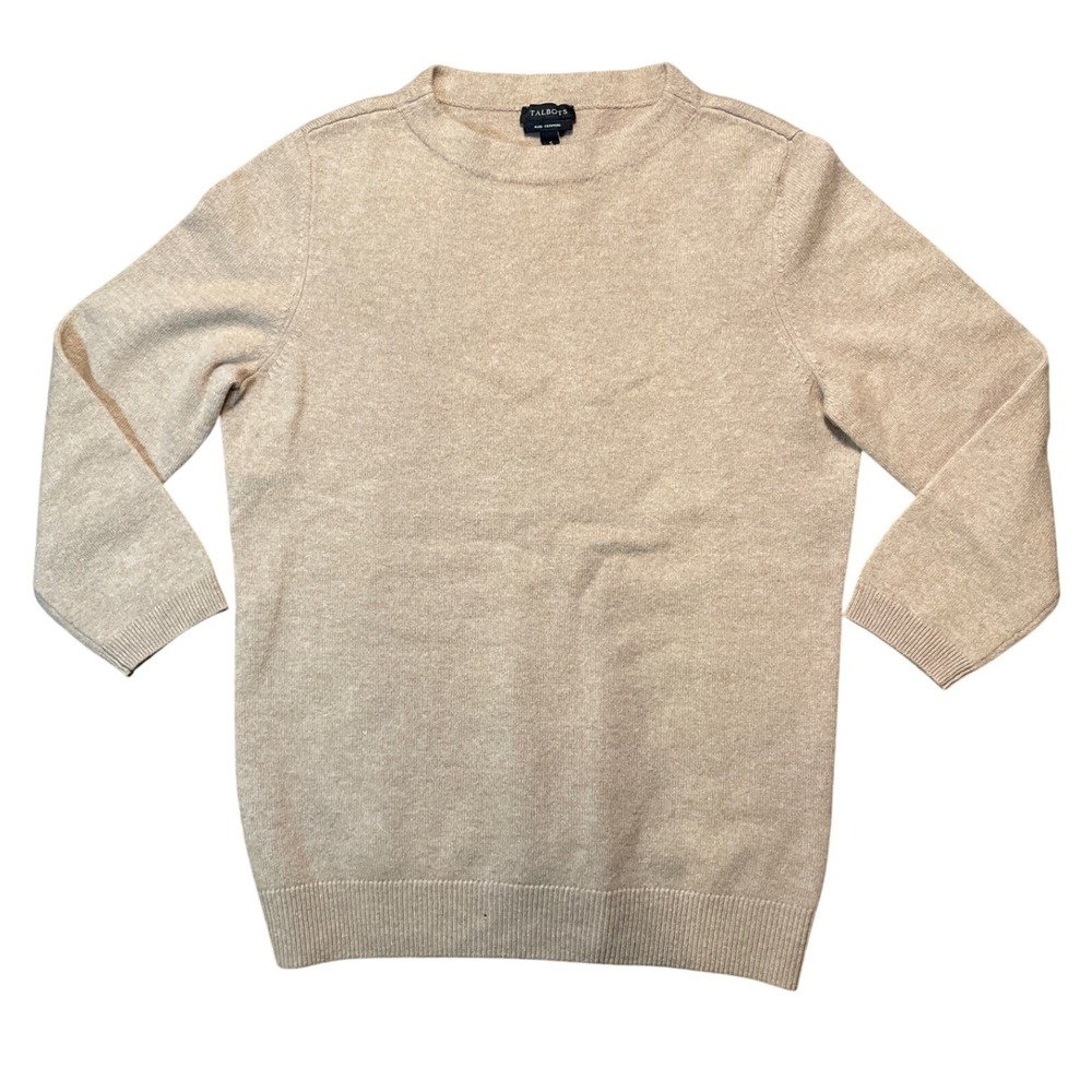 Talbots Cashmere Women's‎ Tan Crew Neck Long Sleeve Sweater Size Medium